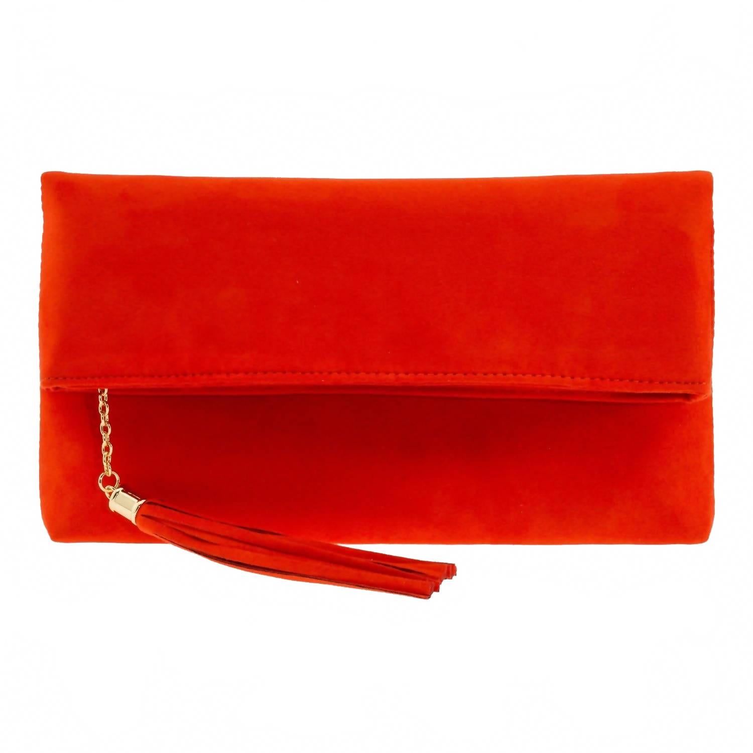 

JNB Женская сумка-клатч Eleanor из искусственной микрозамши, красная