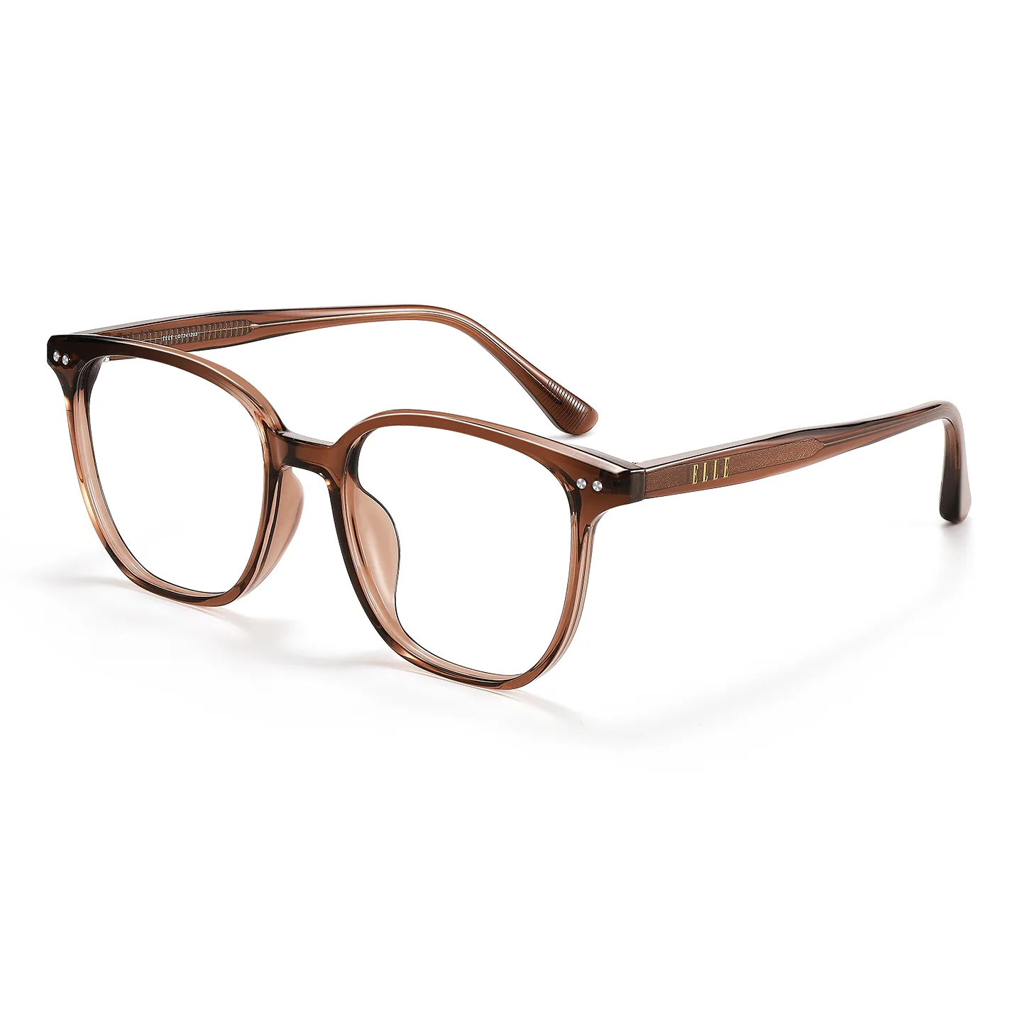 Квадратные очки унисекс ELLE, EL5001 A20 Transparent Tea Brown