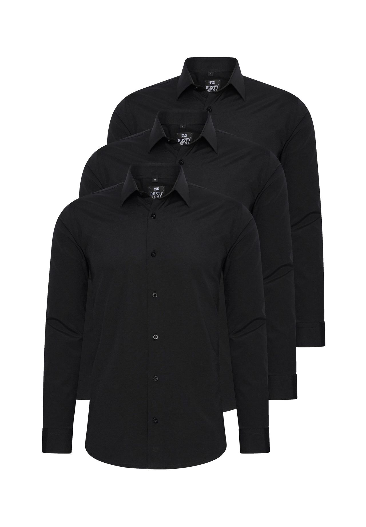

Рубашка (3 шт) с длинными рукавами, приталенного кроя RUSTY NEAL, черный
