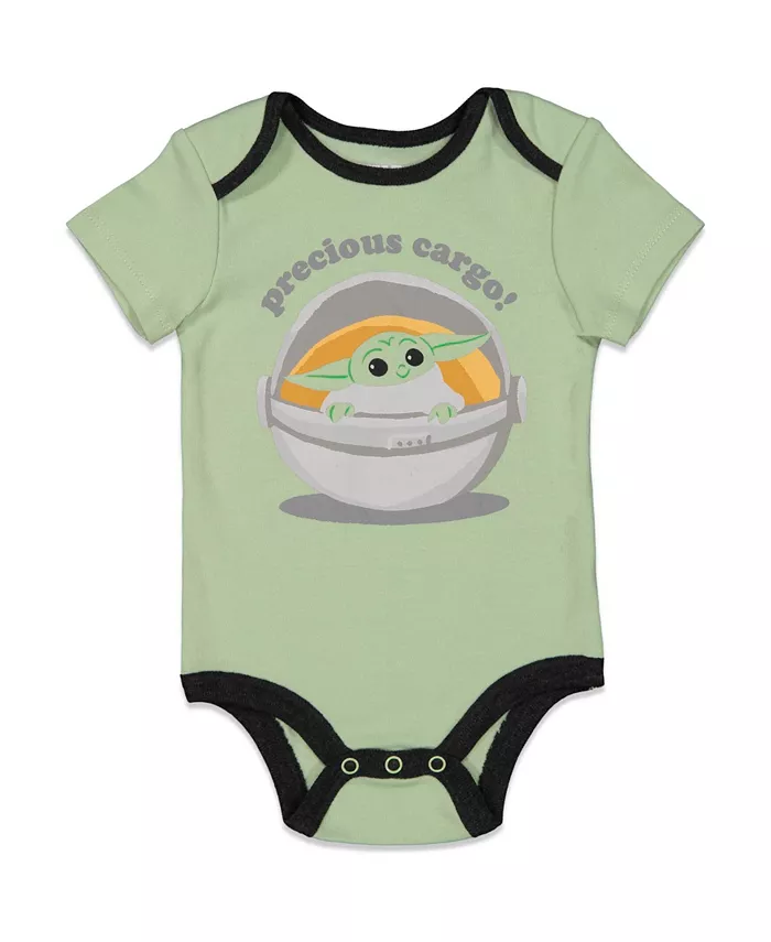 Комплект для мальчиков Baby Boys Yoda: боди, футболка и штаны (4 предмета) Star Wars, мультиколор — фото 3