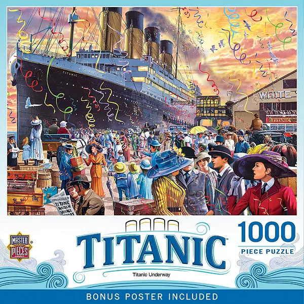 

Шедевры Титаник - в процессе создания пазла из 1000 деталей для взрослых Masterpieces Puzzles, multicolor
