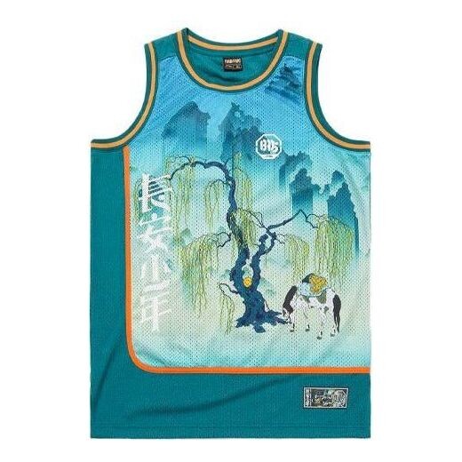 

Спортивная футболка x badfive graphic printed jersey 'teal multi' Li-Ning, мультиколор