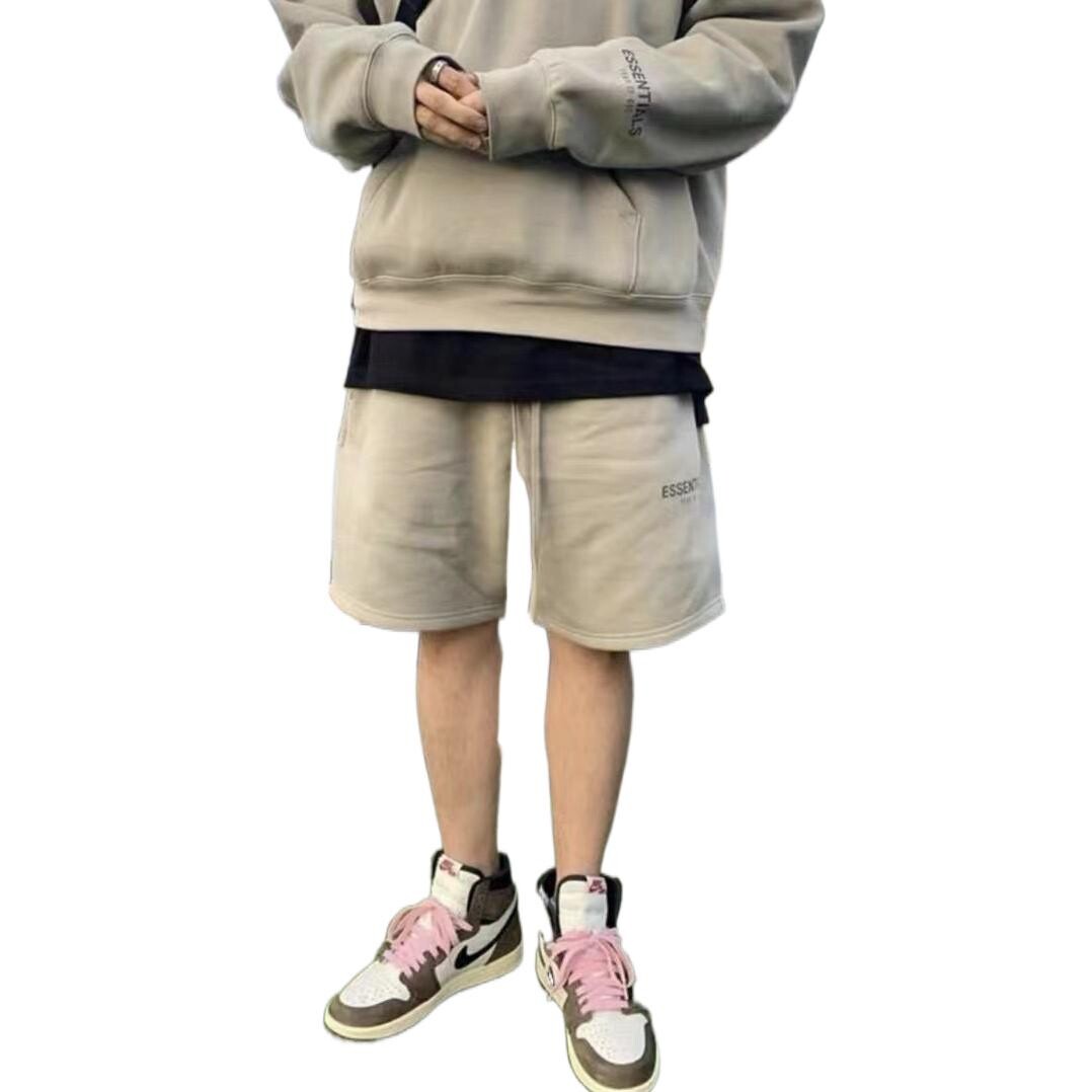 Ss20 Повседневные шорты мужские кремовые Fear Of God Essentials, кремовый — фото 4