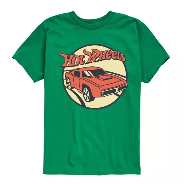 

Футболка с классическим принтом для мальчиков 8-20 лет Hot Wheels, цвет kelly green
