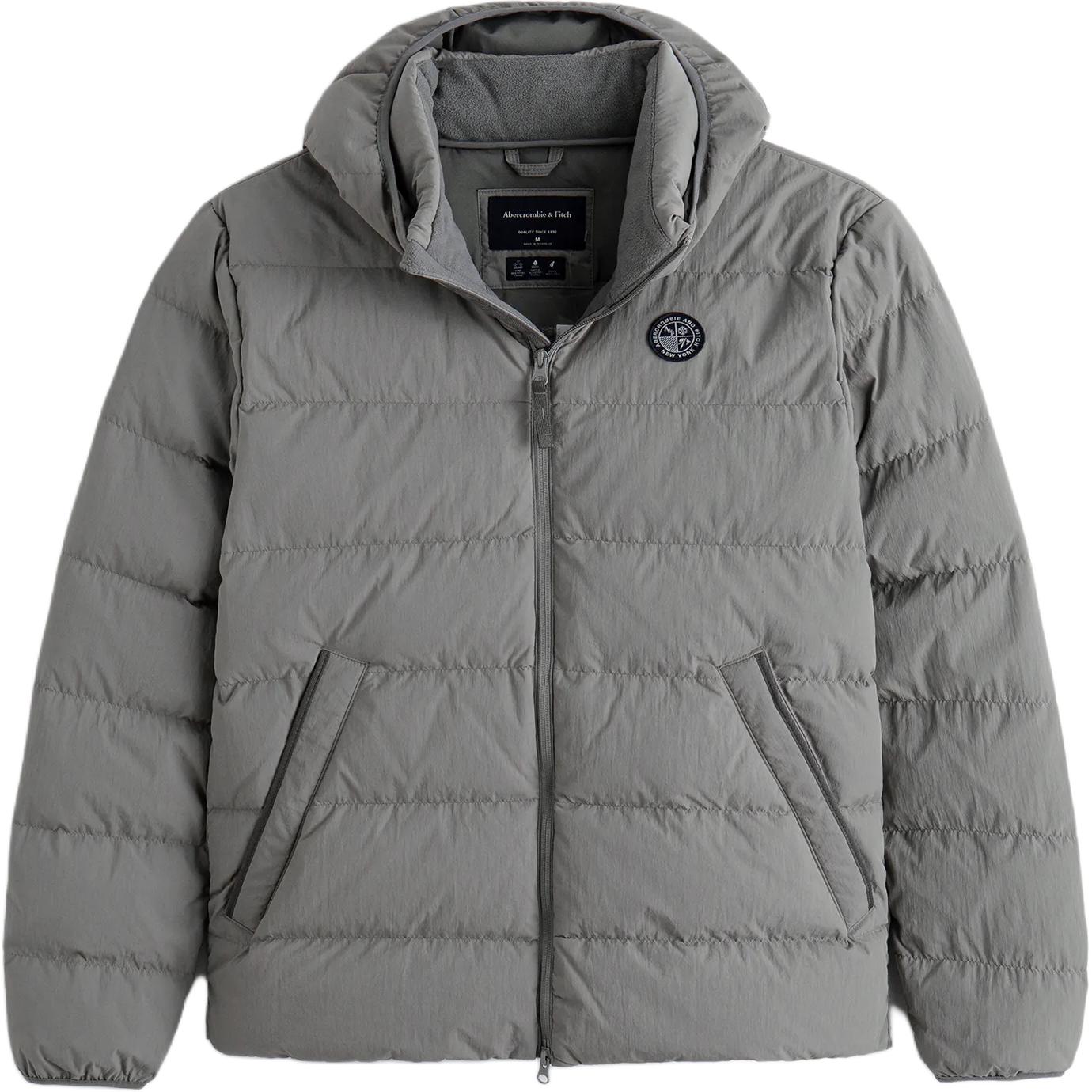 

Abercrombie＆Fitch Серый пуховик для мужчин, Gray