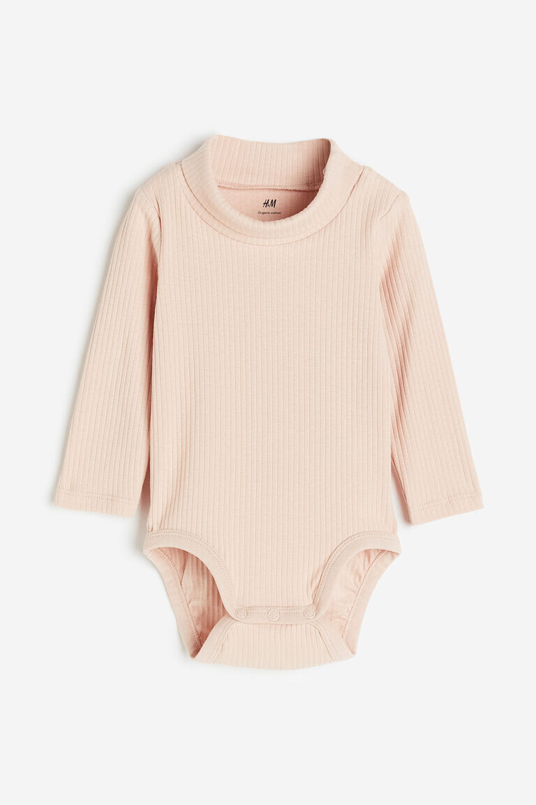 

Два боди в рубчик с воротником-поло H&M, розовый