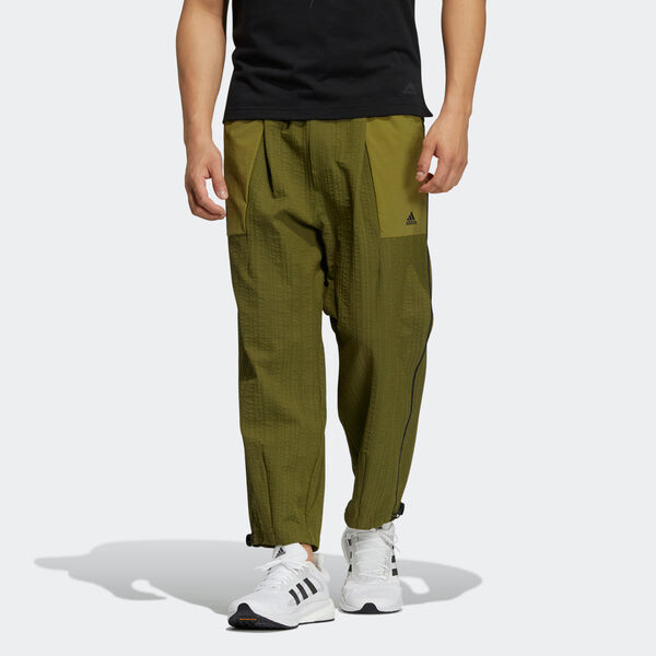 Спортивные штаны Men's adidas Wj Wv Wide Pnt Martial Arts Series Adjustable Belt Sports Pants/Trousers/Joggers Olive, зеленый — фото 2
