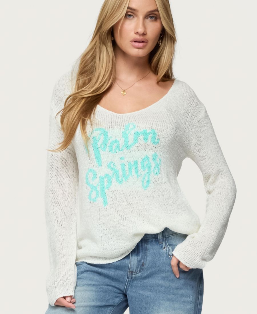 

Женский легкий вязаный свитер Palm Springs Edikted, Cream