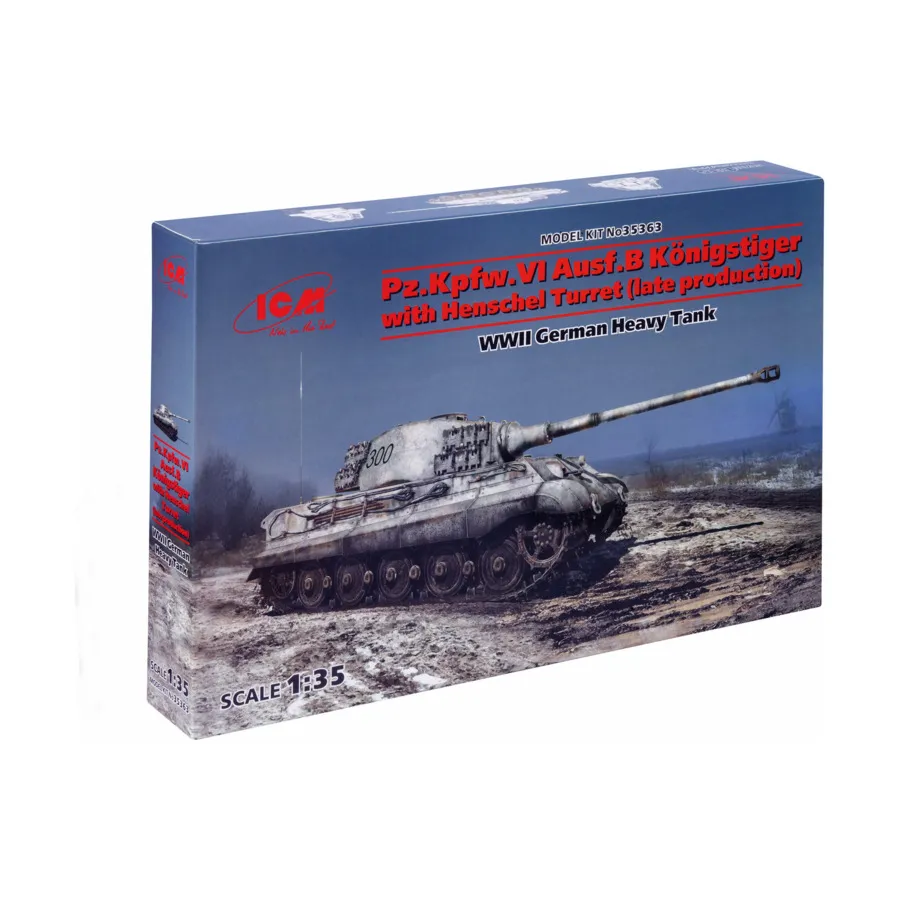 

Pz.Kpfw.VI Ausf.B King Tiger с башней Henschel (поздний), Military Models 1/35 Scale (ICM)
