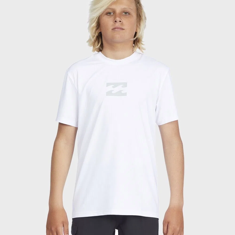 Детский белый рашгард свободного кроя с коротким рукавом All Day Wave от Billabong