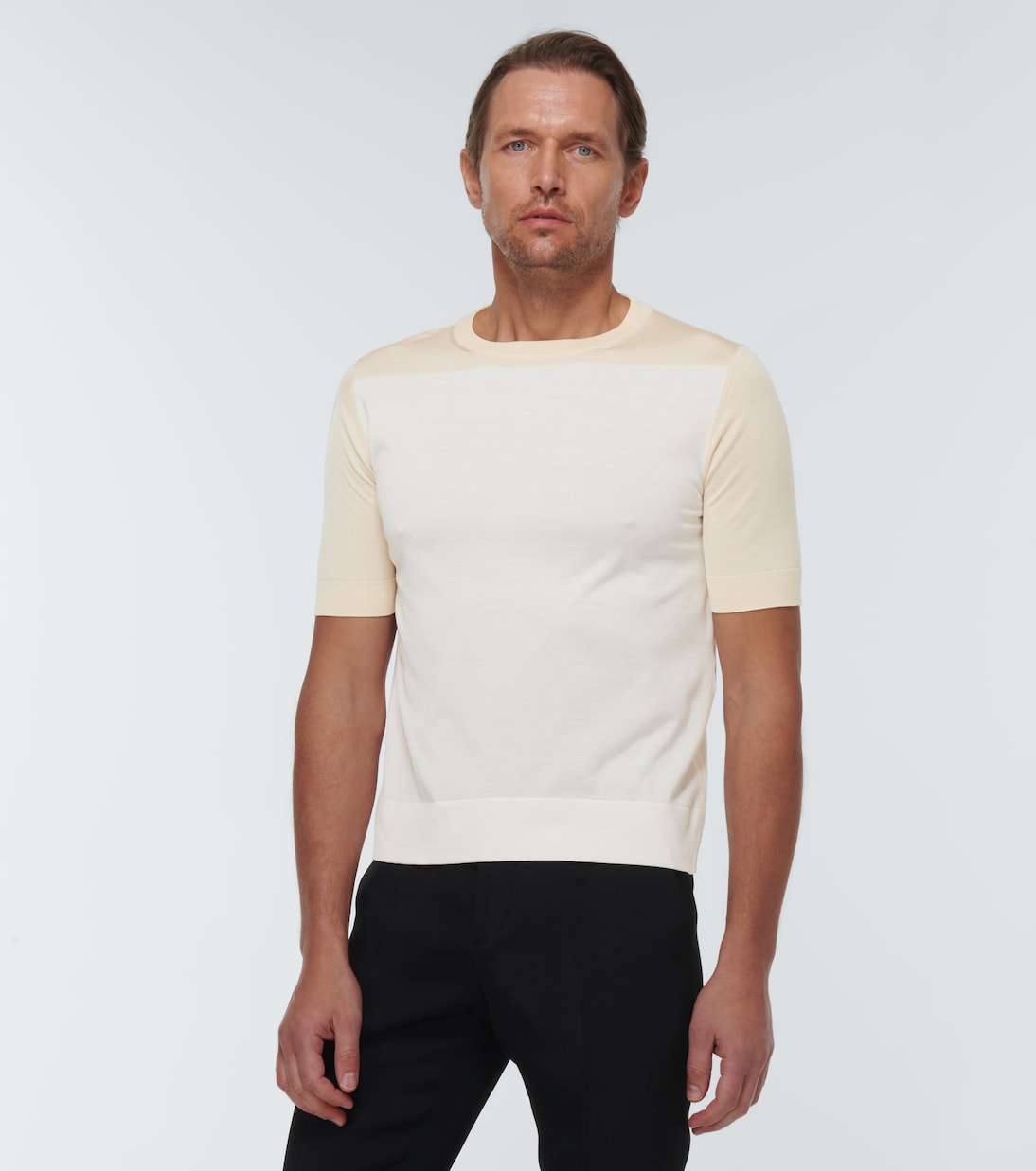 Футболка свободного покроя из шелка Jil Sander, Open White — фото 3