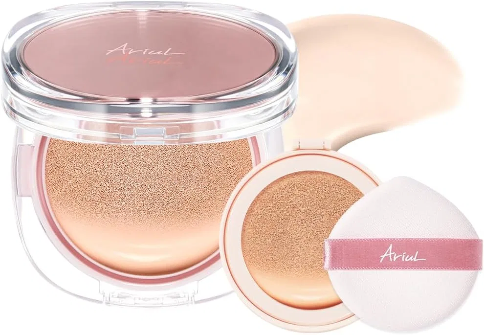 Тональный кушон Ariul Super Close Semi-Mat Ink Feather Cushion Foundation SPF 50+ PA++++, набор с 1 рефиллом, 15 г, оттенок 02 Nuddy Natural