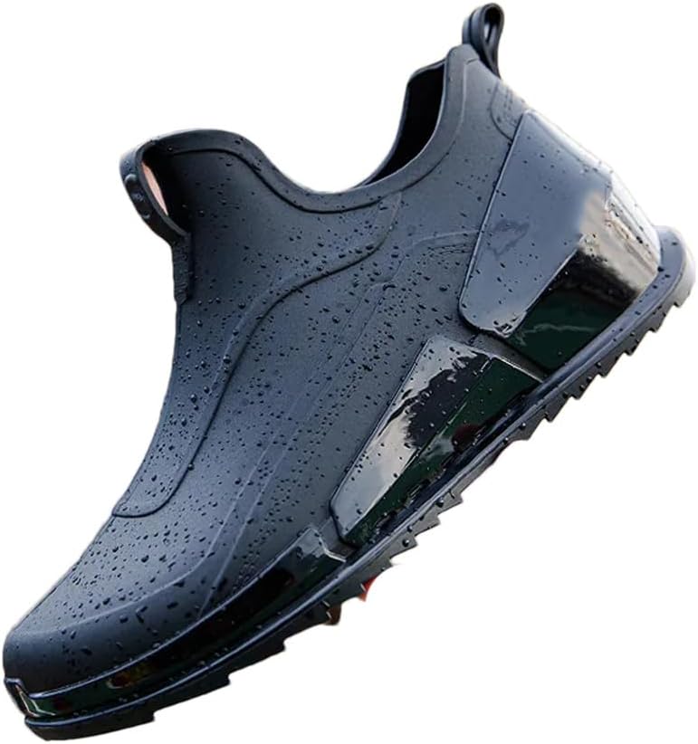 

Мужские резиновые сапоги Wjnvfioo, водонепроницаемые рыболовные туфли, ботинки до щиколотки, противоскользящие обувь, резиновые водонепроницаемые сапоги для улицы, черный