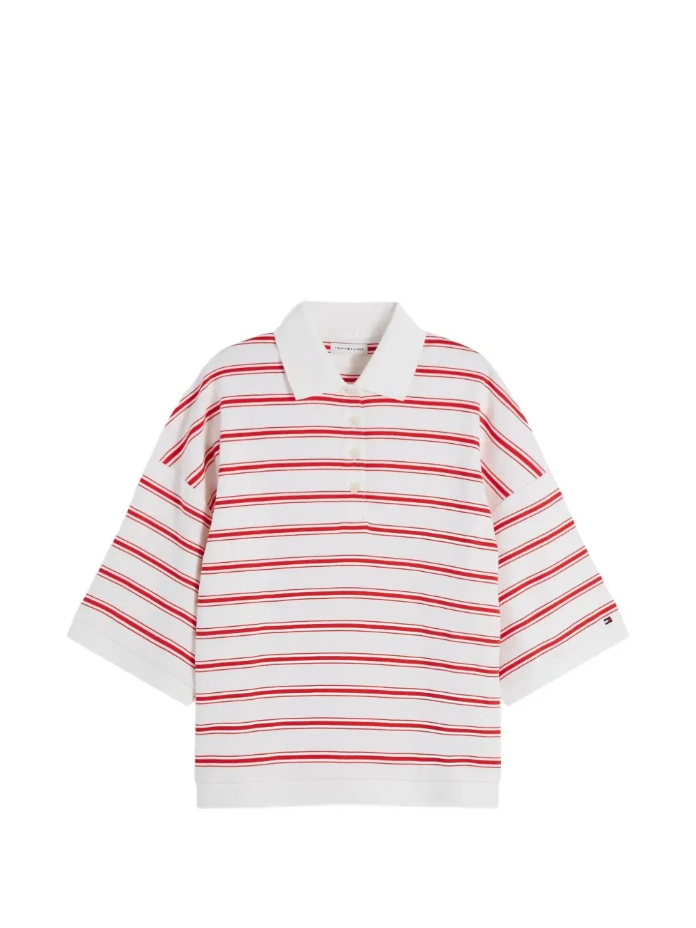 Поло с короткими рукавами в полоску Tommy Hilfiger, белый