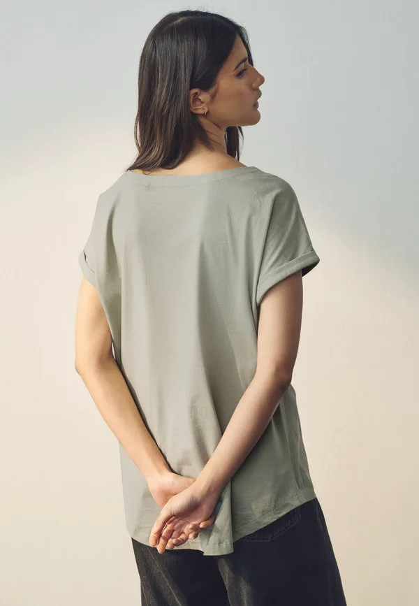 Комплект из 5 базовых футболок стандартного кроя Next, Ecru Taupe Brown Blue Yellow — фото 2