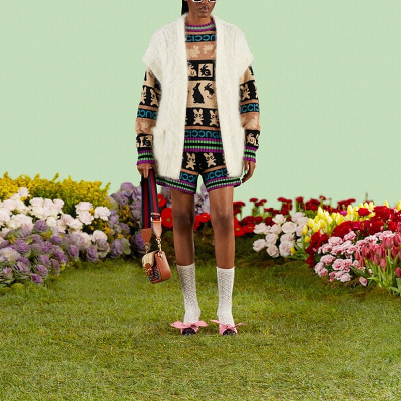 Шорты женские Gucci Bunny, коричневый — фото 2