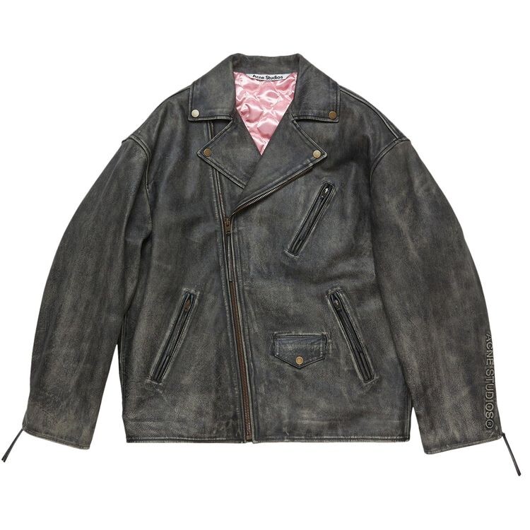 

Куртка Acne Studios Biker Leather Jacket Black, черный