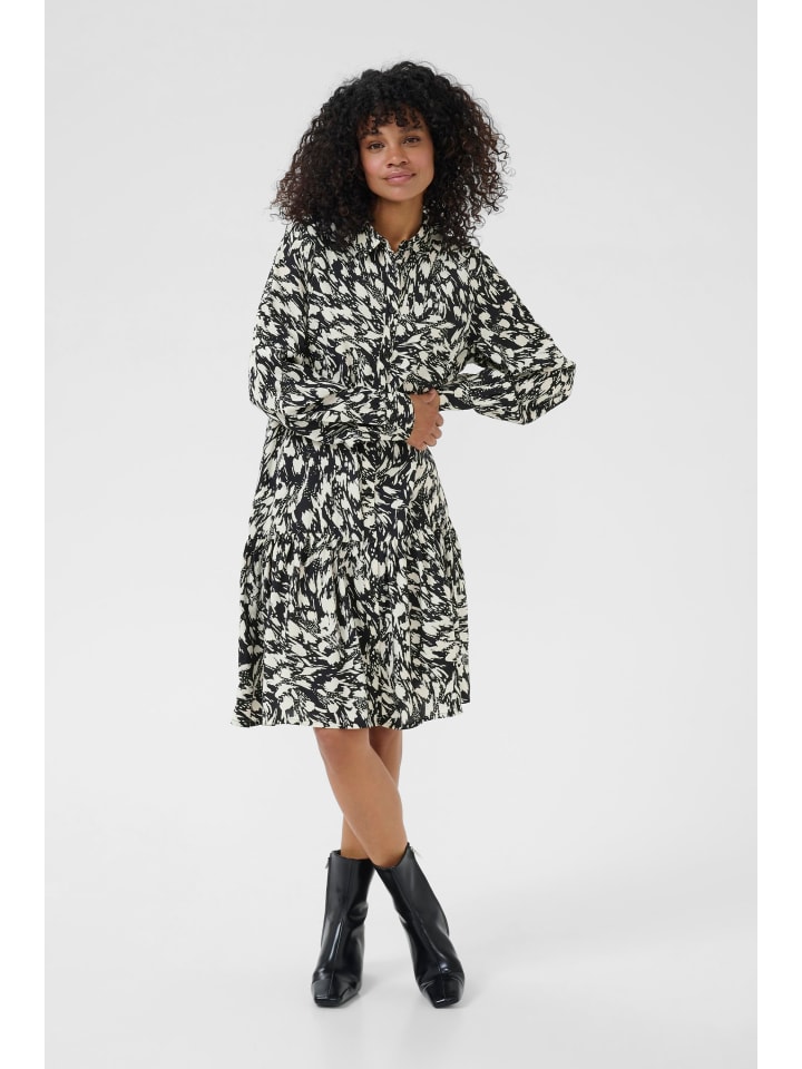 

Kaffe Платье KAjamie, свободного кроя, с графическим рисунком в черно-голубиных тонах