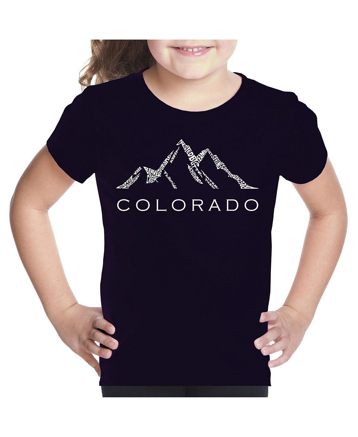 

Футболка Big Girl's Word Art - Colorado Ski Towns LA Pop Art