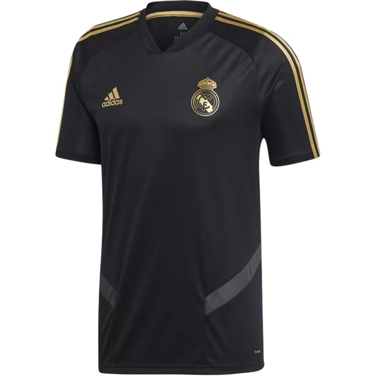 Футболка Real Madrid REAL TR JSY Unisex черная Adidas, черный/темно-золотой футбольный — фото 2