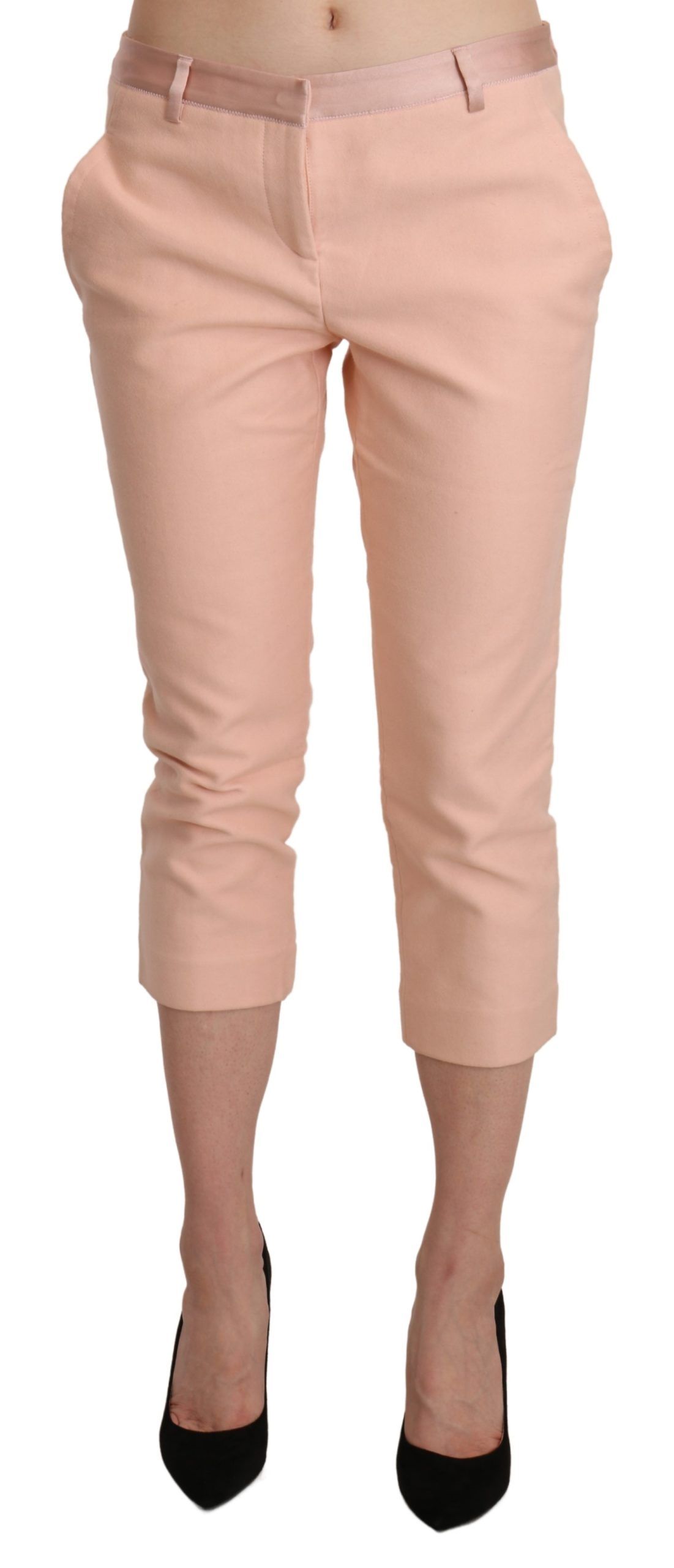 

Шикарные розовые узкие брюки-капри Ermanno Scervino