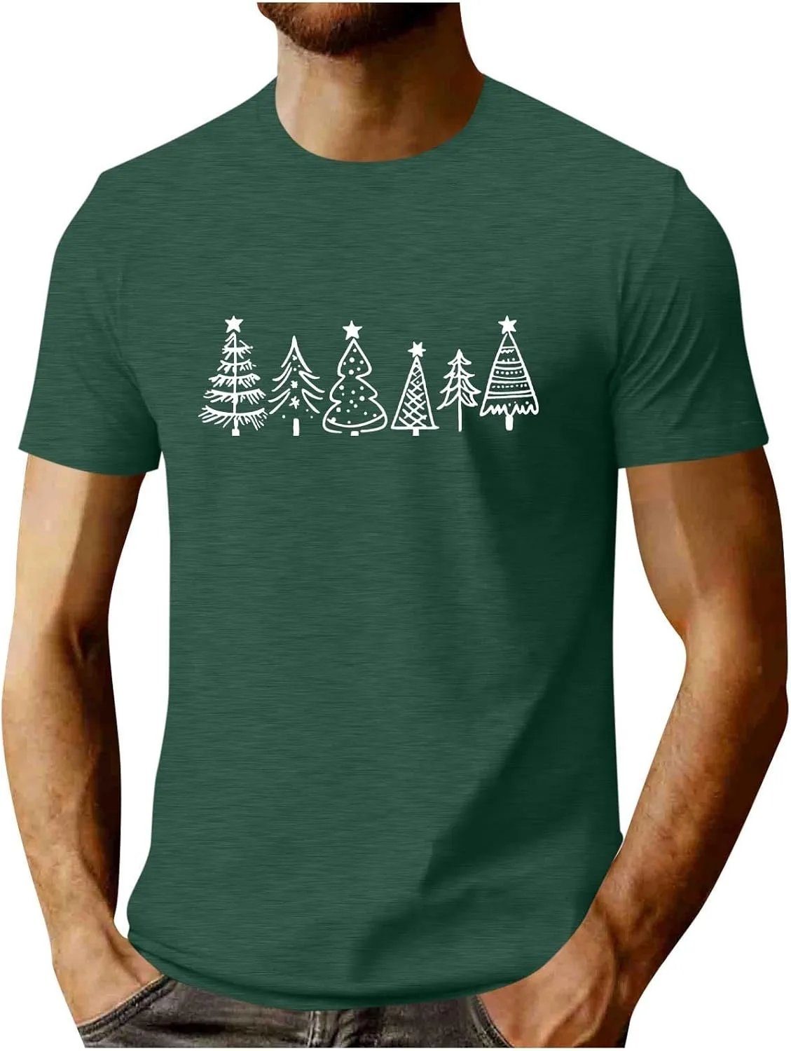 

Рубашка мужская с рождественской елкой, короткий рукав