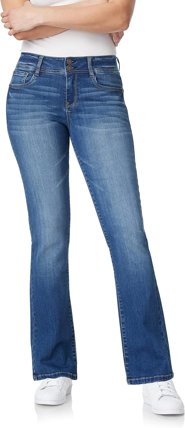 

WallFlower женские ультра-тонкие джинсы bootcut mid-rise Insta Soft