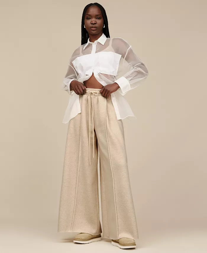 

Женские штаны UGG Classic Extra с декоративной строчкой и очень широкими штанинами Ugg, загар/бежевый