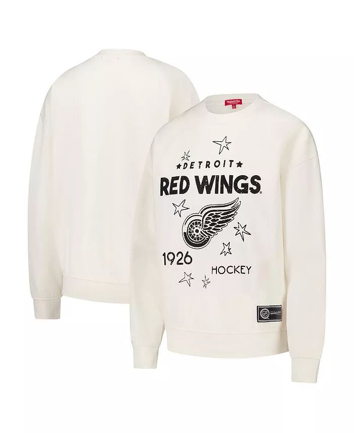 

Женская кремовая толстовка-пуловер с логотипом Detroit Red Wings 3.0 Mitchell & Ness