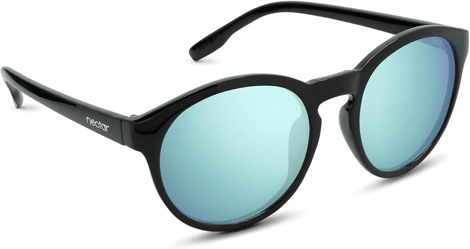 

Круглые поляризованные солнцезащитные очки NECTAR для мужчин и женщин – 100% защита от УФ-излучения – черная оправа TR90 с синими линзами – The Penn, Glossy Brown Tortoise Frame - Blue Mirror Lens