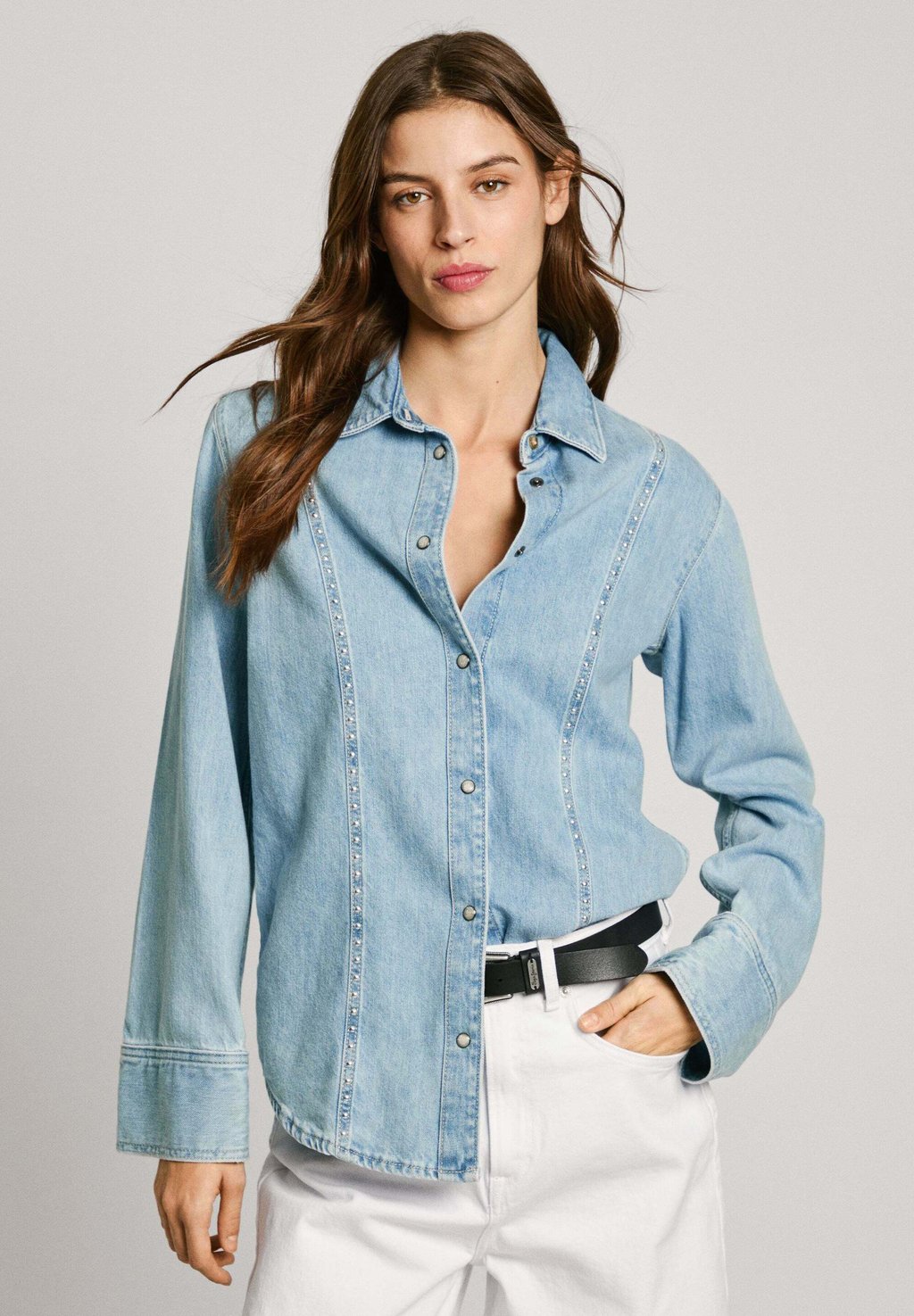 

Блузка на пуговицах BELLE STUD Pepe Jeans, деним