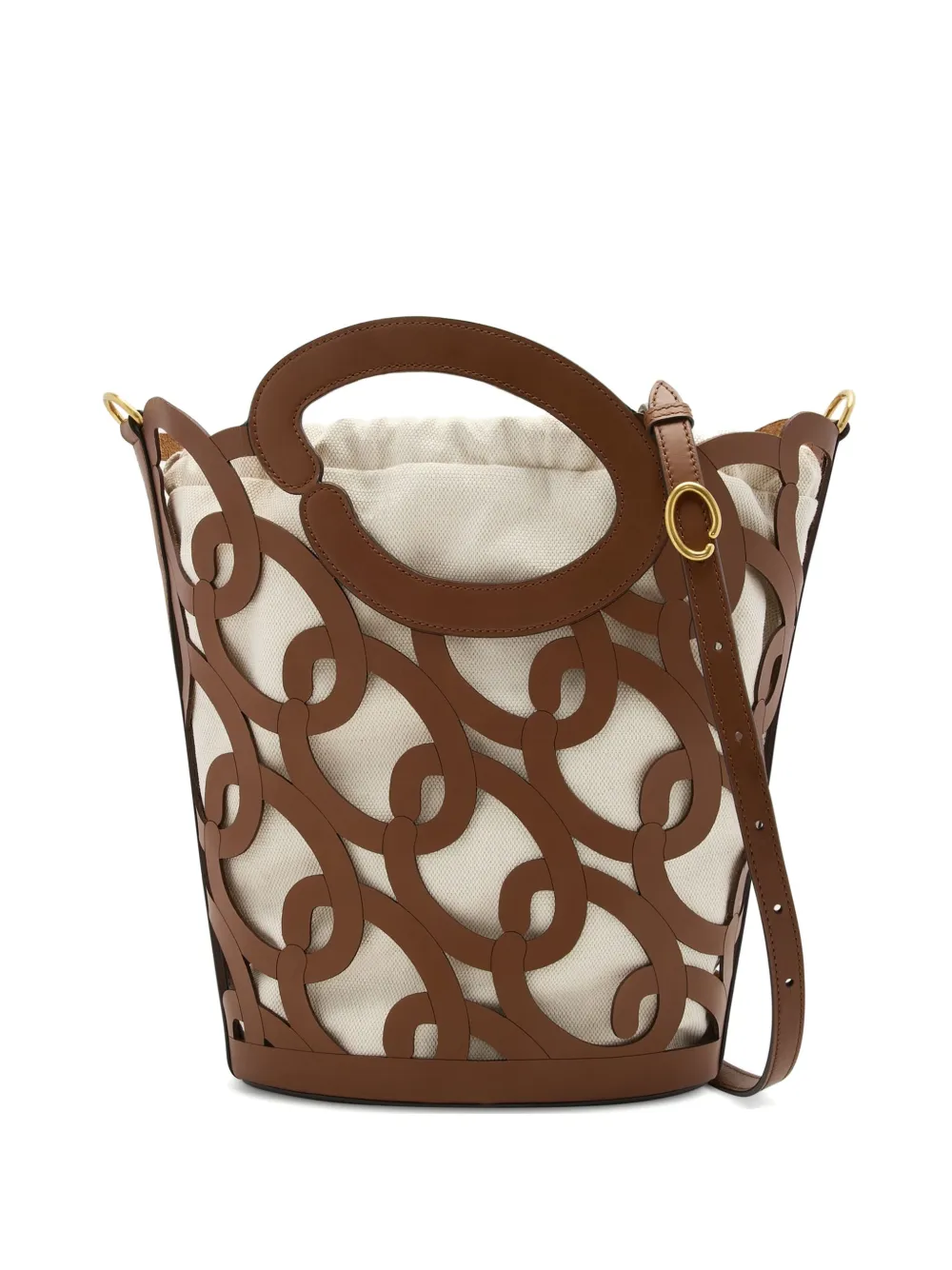 

Кожаная сумка-ведро Oscar de la Renta, коричневый