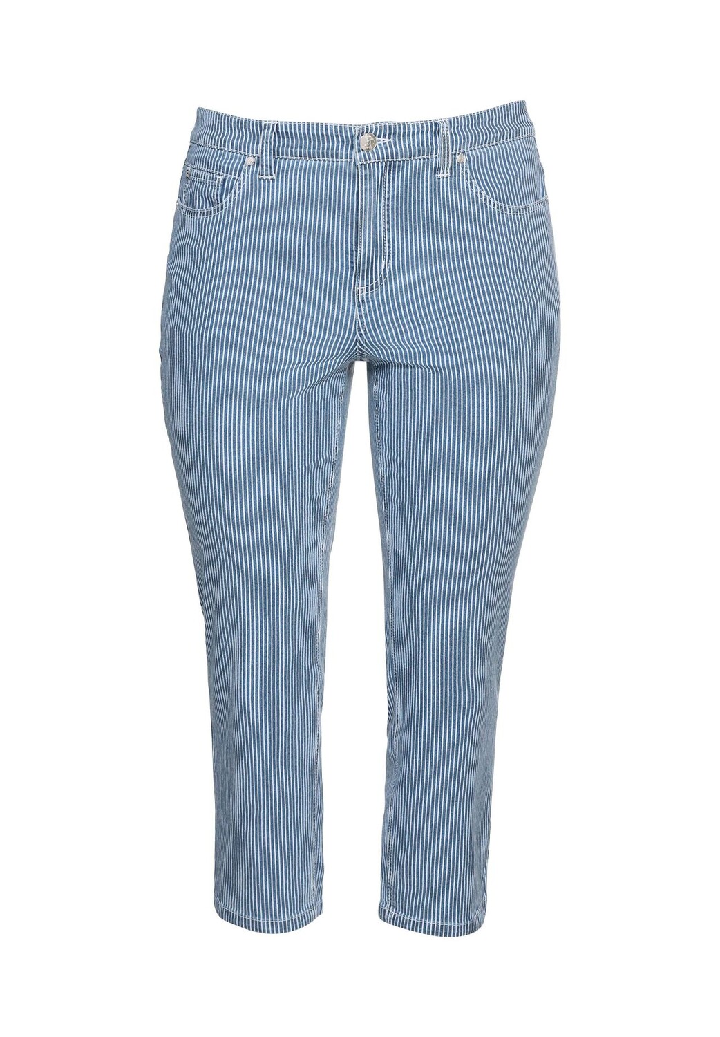

Джинсы длины 7/8 с полосками по всей поверхности sheego, цвет Blue Denim