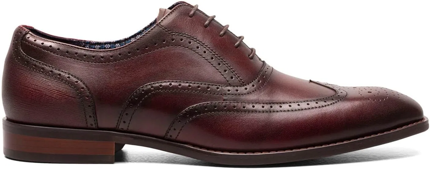 Мужские туфли Stacy Adams Kaine Wingtip на шнурке, бордовый — фото 2