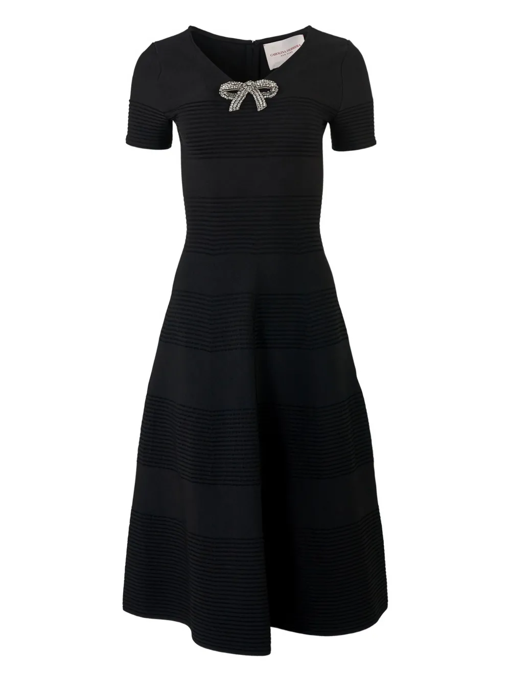 

Платье миди с хрустальным бантом Carolina Herrera, черный