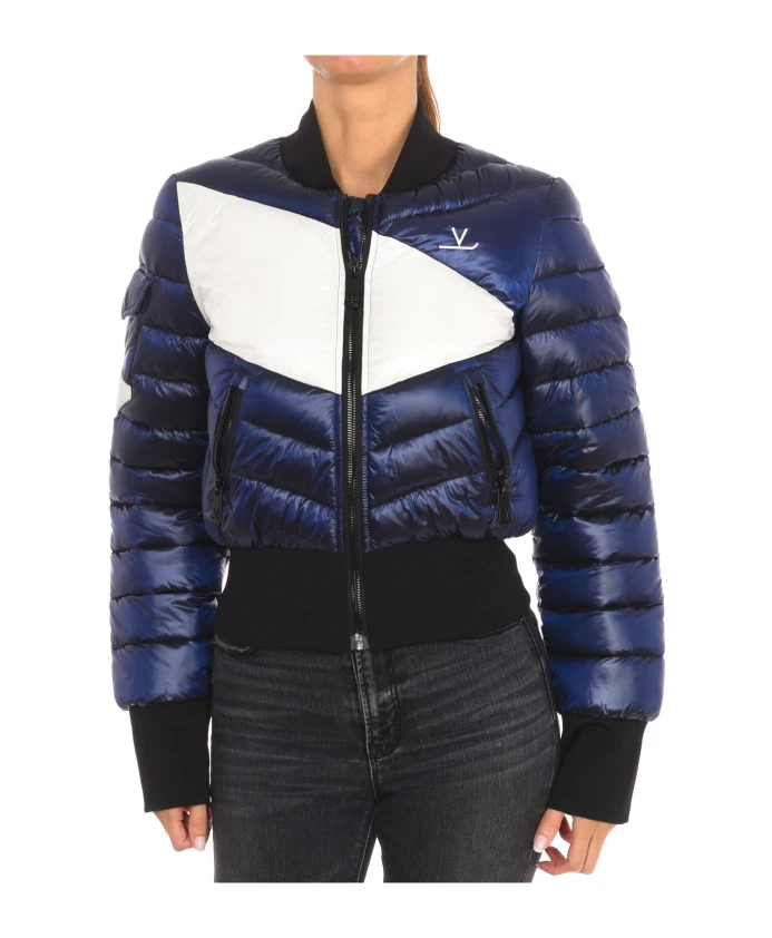 

Стеганая куртка с застежкой-молнией на круглом вырезе. Vuarnet, синий
