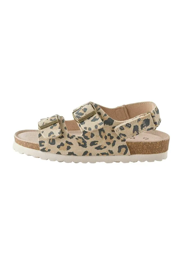 Стандартные сандалии с липучкой и застежкой Next, Tan Brown Leopard Print