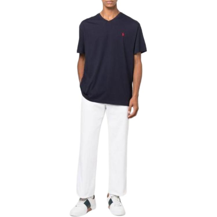 Polo Pony V Neck T Shirt Polo Ralph Lauren, синий — фото 4