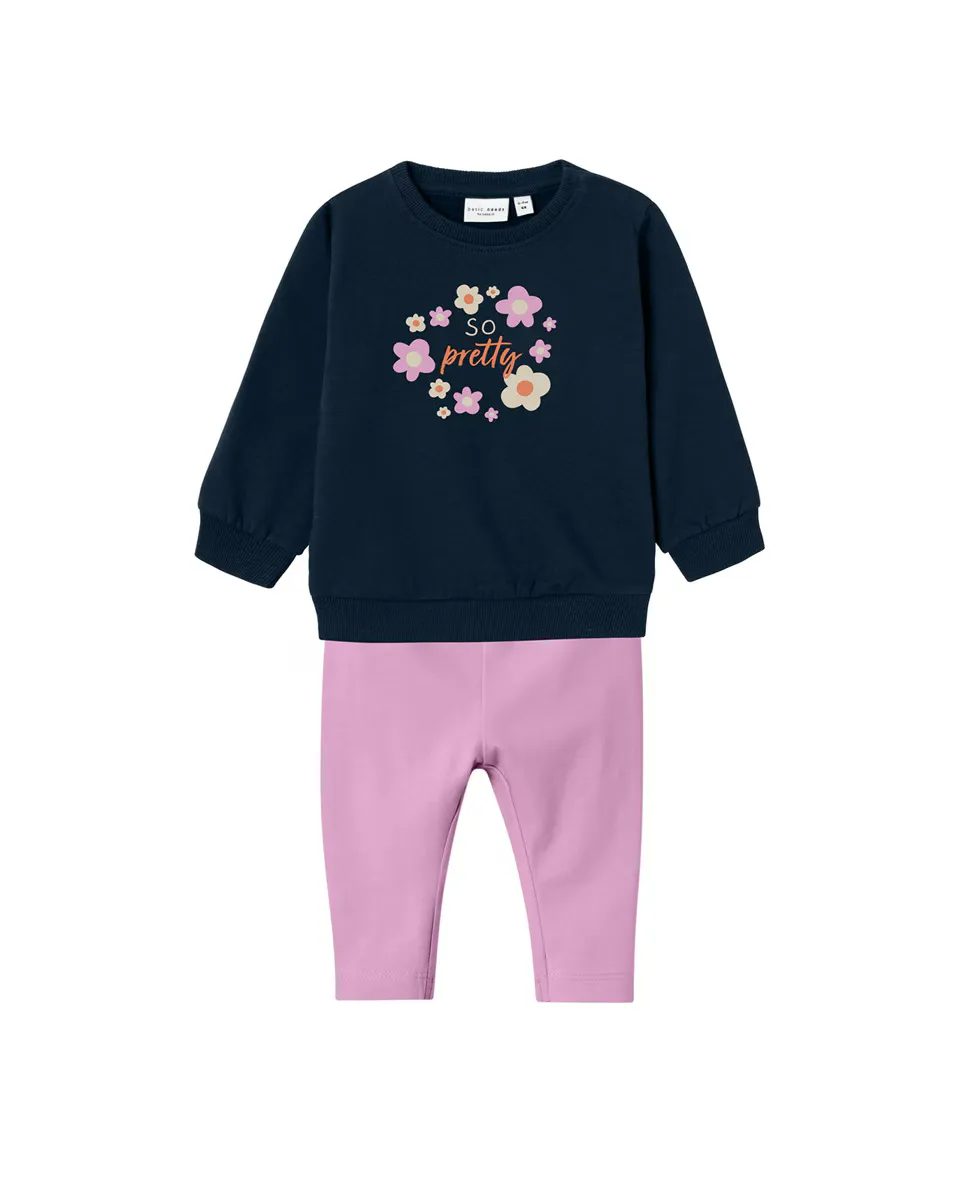 

Комплект из толстовки и леггинсов для девочки name it, розовый