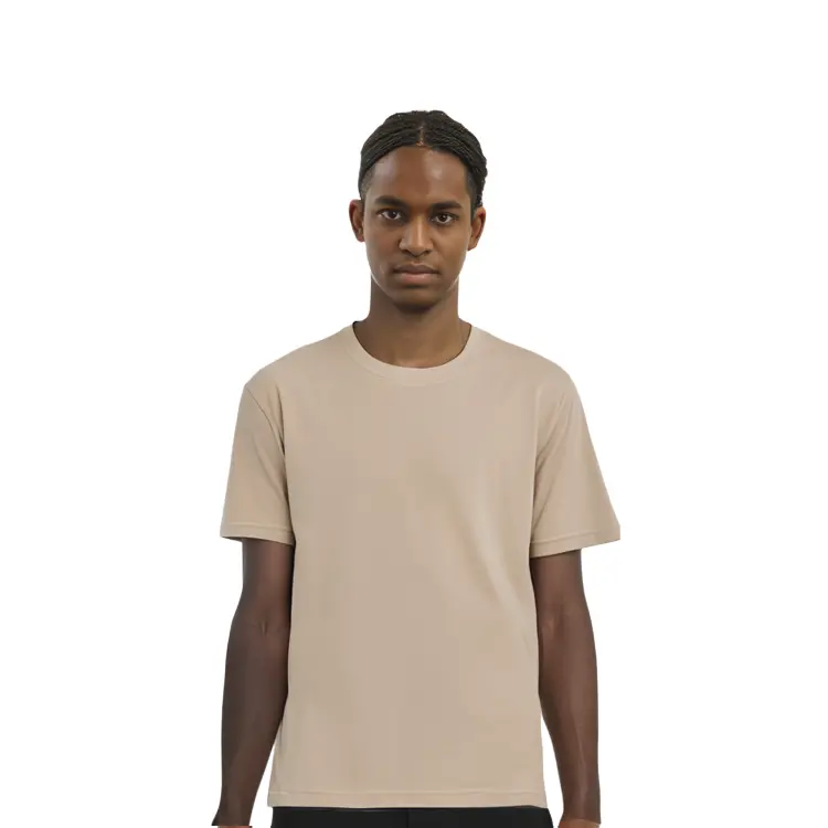 Футболка U Collection мужская светло-бежевая Uniqlo, светло-бежевый — фото 4