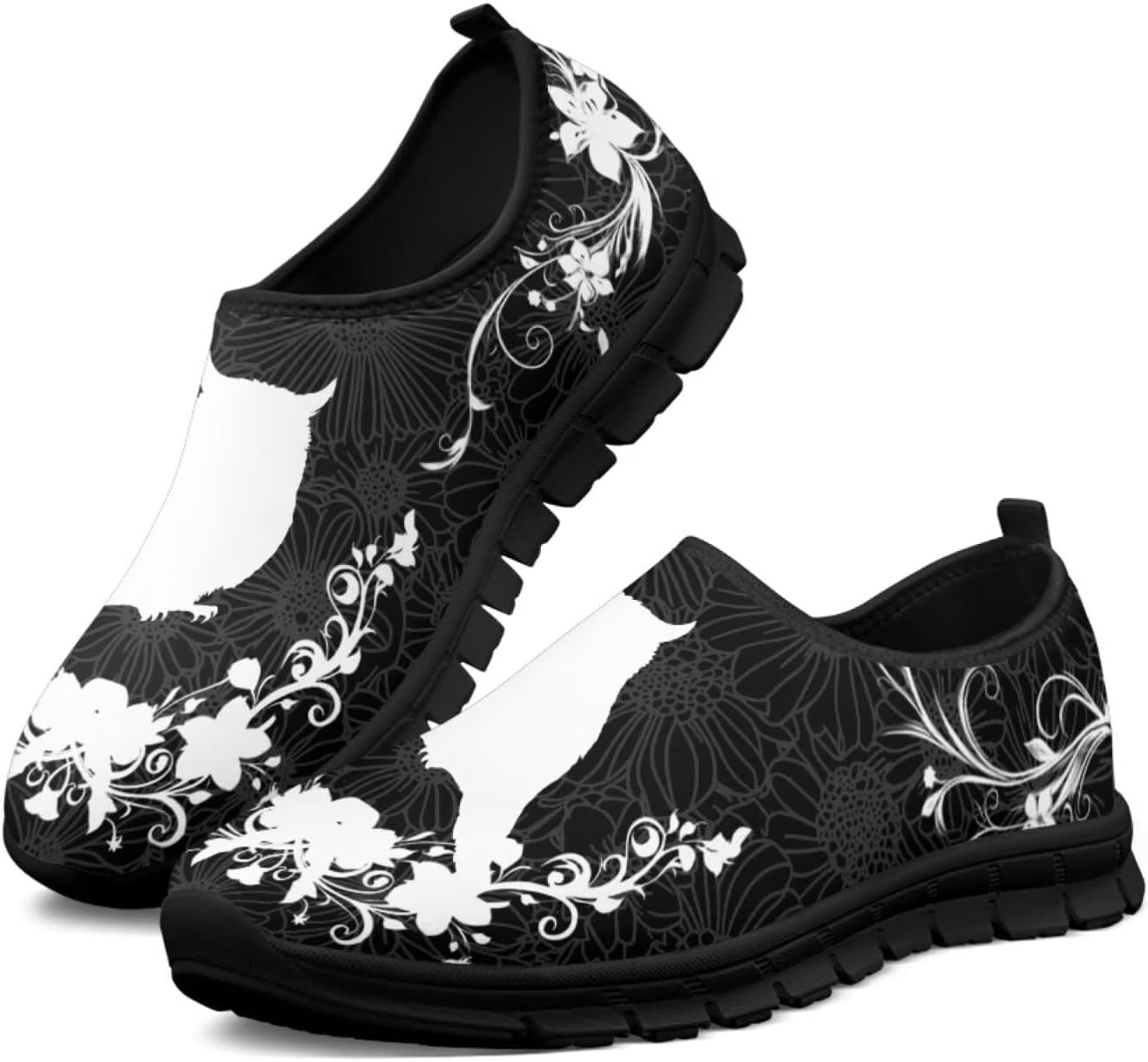 

Мужские слипоны Howilath Boho с цветочным узором, кроссовки для бега, повседневная спортивная обувь, обувь без шнурков с противоскользящей подошвой, Owl Boho Flower