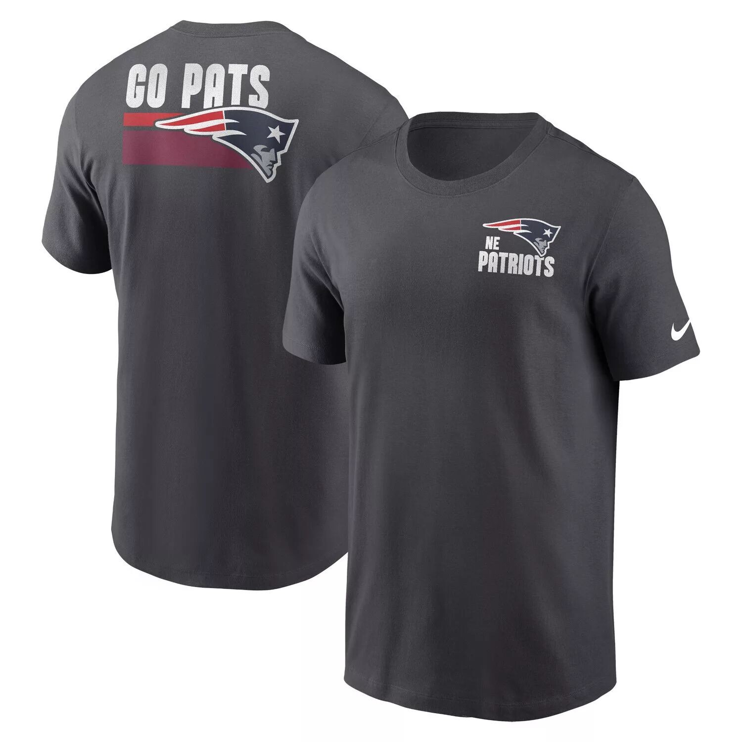 

Мужская антрацитовая футболка New England Patriots Blitz Essential Nike, Черный, Мужская антрацитовая футболка New England Patriots Blitz Essential Nike