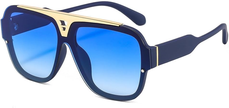 

Модные винтажные солнцезащитные очки в крупной оправе для женщин и мужчин, роскошные, популярные, для путешествий, женские солнцезащитные очки UV400 HVTVTLA, Blue Blue