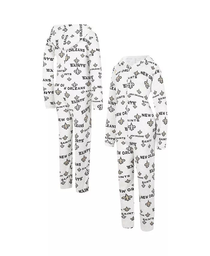 

Женский кремовый костюм New Orleans Saints Docket с капюшоном и застежкой-молнией Union Suit Concepts Sport