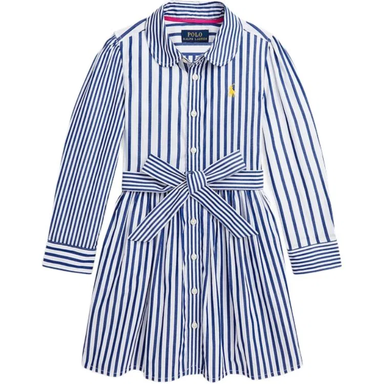 Платье с длинным рукавом SS24 Blue Kids' Polo Ralph Lauren
