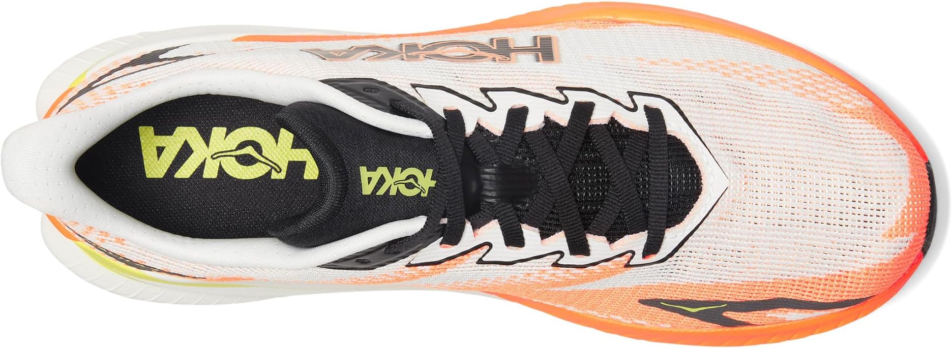 Кроссовки Hoka Mach X 3, цвет White/Neon Tangerine — фото 2