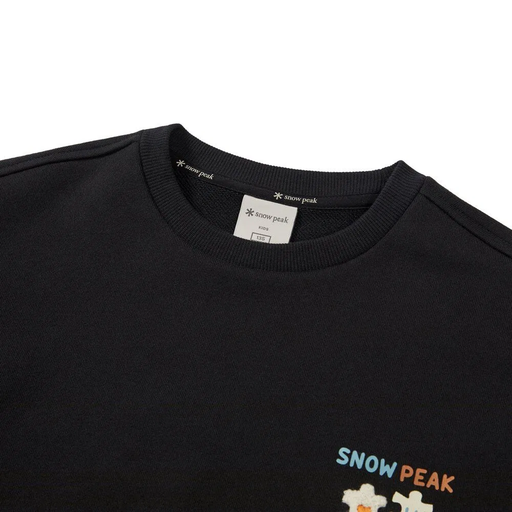 Детский свитшот Snowpeak Apparel Kids с графическим принтом, чёрный — фото 4