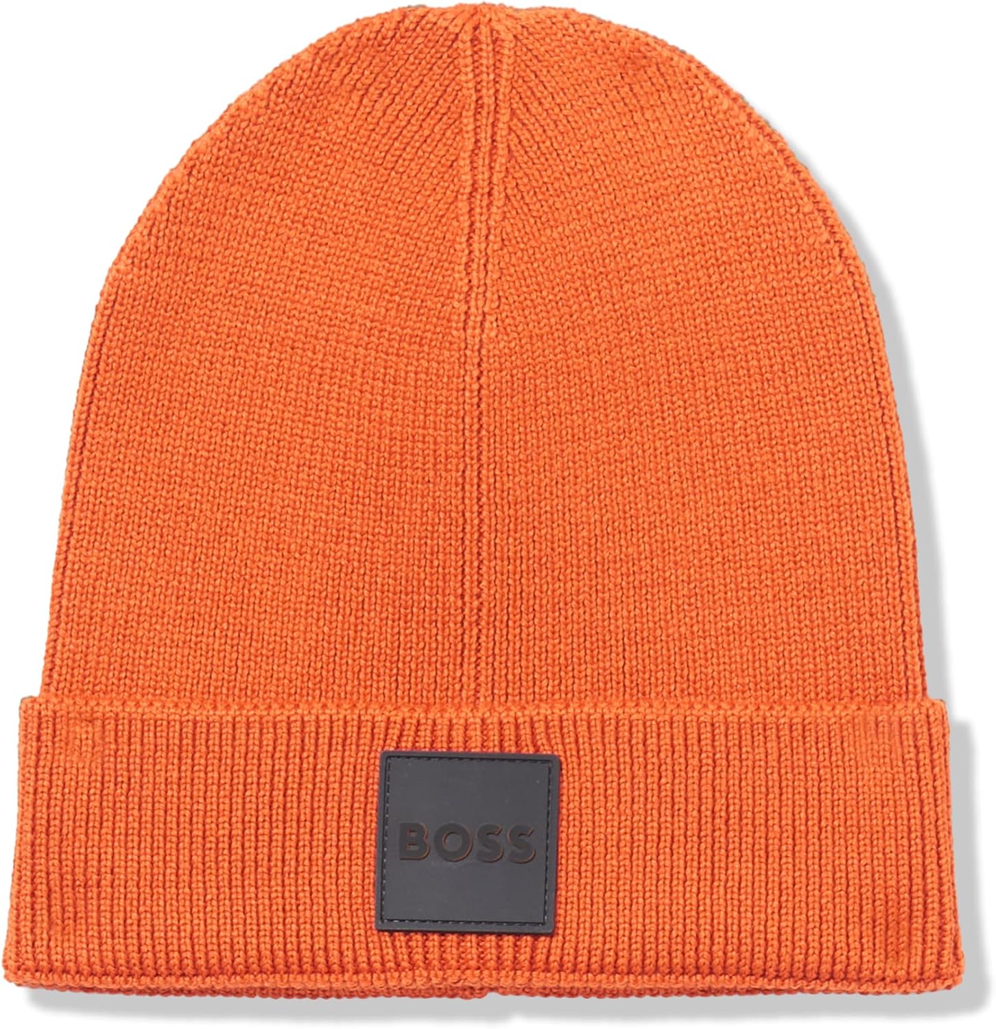 

Мужская ребристая шапка BOSS с войлочным тканым логотипом по центру, Roasted Carrot