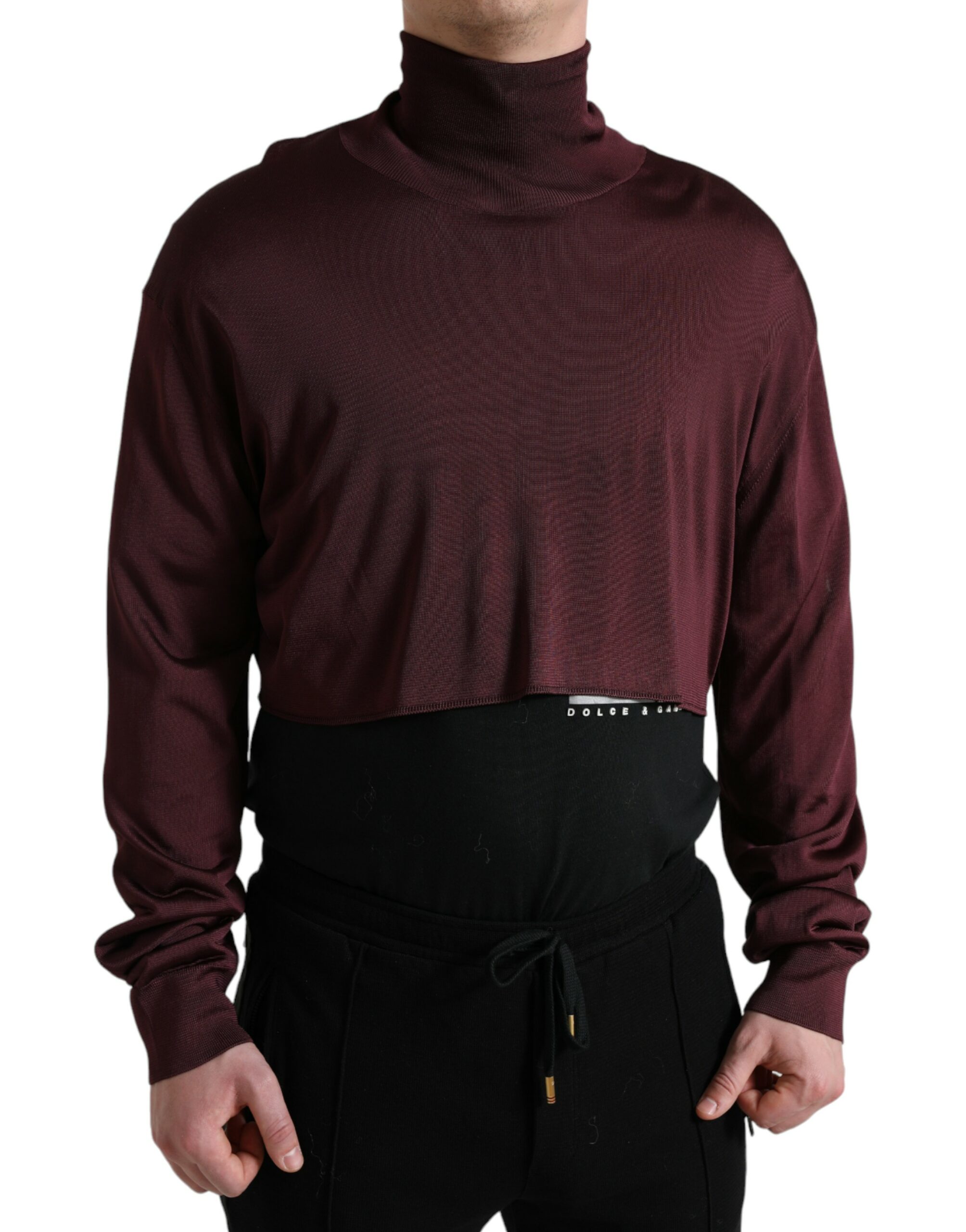 Водолазка из вискозы Maroon Dolce & Gabbana, бордовый