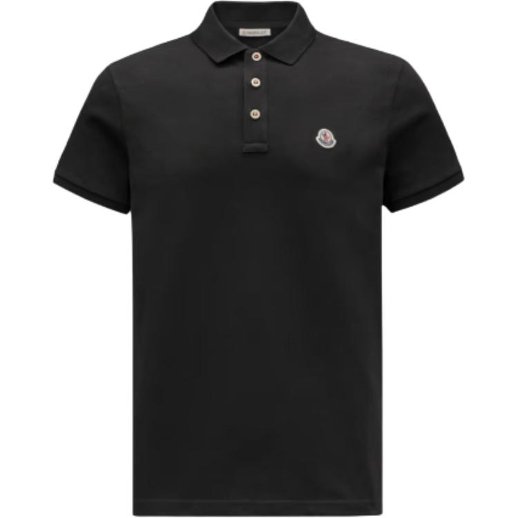 

Поло с коротким рукавом и нашивкой-логотипом Moncler, черный